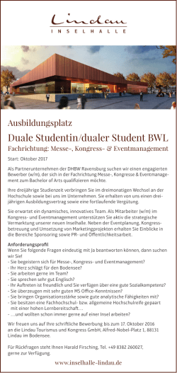 Duale Studentin/dualer Student BWL