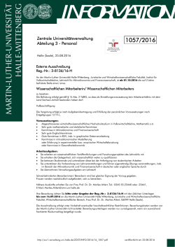 information - Zentrale Universit&auml;tsverwaltung - Martin