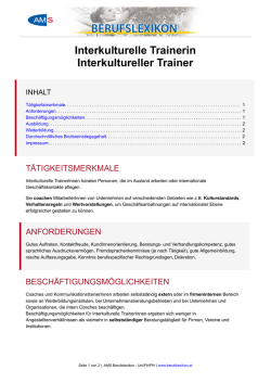 InterkulturelleR TrainerIn