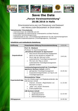 Forum Vereinsentwicklung - Landessportbund Sachsen