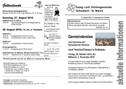 Gottesdienste - Kirchengemeinde Schwabach