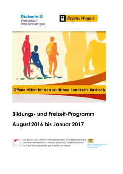 Bildungs- und Freizeit-Programm August 2016 bis Januar 2017