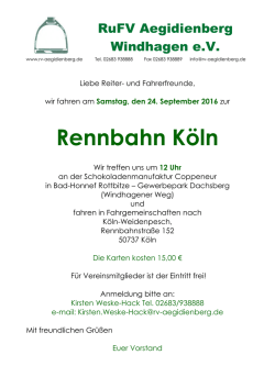 Rennbahn Köln - Reit- und Fahrverein Aegidienberg