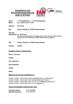 Formular U18-Fahrt zum 1. FC Heidenheim.