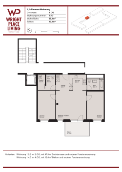 3,5-Zimmer-Wohnung Geschoss: 3. OG Wohnungsnummer: 1.3.3