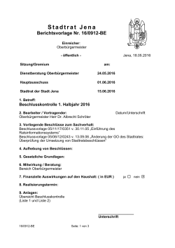 Beschlusskontrolle 1. Halbjahr 2016