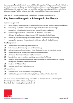 Key Account-ManagerIn / Schwerpunkt Buchhandel