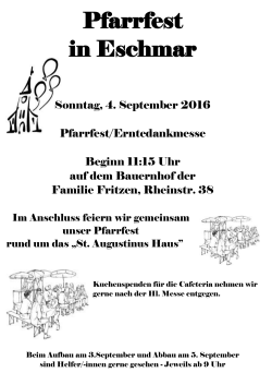 Pfarrfest in Eschmar - Kirchengemeinde St. Johannes Troisdorf