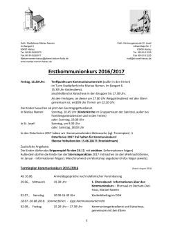 Terminplan 2016 / 2017 - Stadtpfarrei Mariae Namen