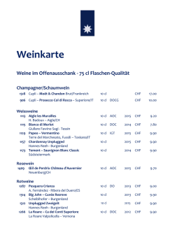 Weinkarte - Restaurant Sternen Walchwil