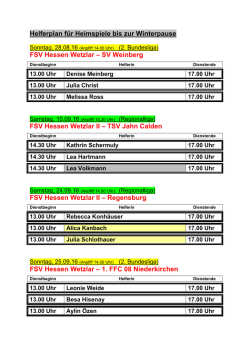 Helferplan bei Heimspielen der 1. und 2.
