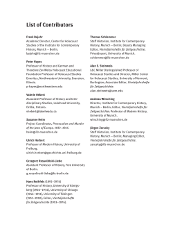 List of Contributors - Institut für Zeitgeschichte