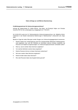 Drucksachen allgemein - Nieders&auml;chsischer Landtag