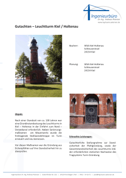 Gutachten – Leuchtturm Kiel / Holtenau