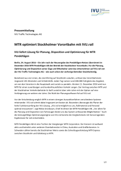 PM | MTR optimiert Stockholmer Vorortbahn mit IVU.rail