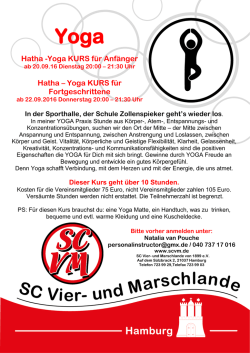 Hatha -Yoga KURS f&uuml;r Anf&auml;nger Hatha &ndash; Yoga KURS f&uuml;r