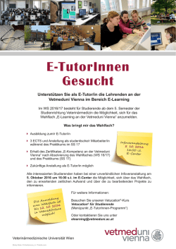 E-TutorInnen Gesucht - Vetucation