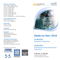 Hands-on Kurs 2016 - Universitätsklinikum Düsseldorf