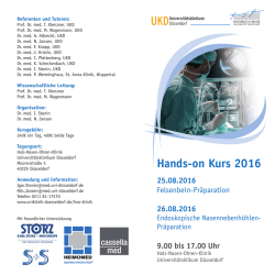 Hands-on Kurs 2016 - Universit&auml;tsklinikum D&uuml;sseldorf