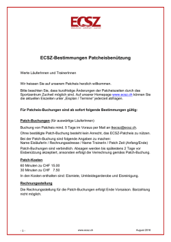 ECSZ-Bestimmungen Patcheisben&uuml;tzung