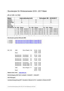Intervallplanung HS 2016