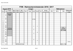 FVM - Rahmenterminkalender 2016 / 2017