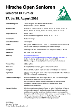 Hirsche Open Senioren - TC Bad Wei&szlig;er Hirsch Dresden eV