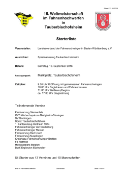 Starterliste - Landesverband der Fahnenschwinger in Baden