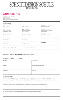 ANMELDUNG - Schnittdesign Schule Hamburg