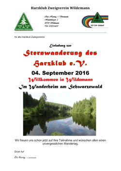 Sternwanderung 2016 - Harzklub