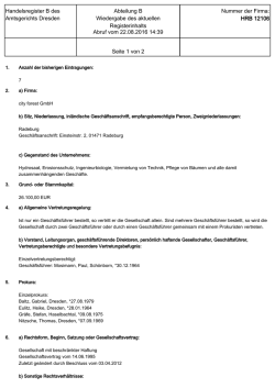 Handelsregister B des Amtsgerichts Dresden Abteilung