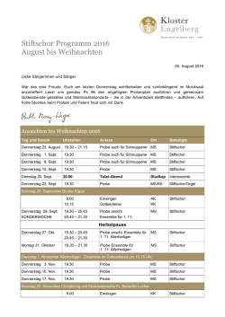 Den aktuellen Probeplan finden Sie hier