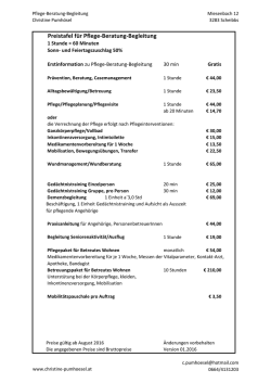 Preistafel - Christine Pumhösel