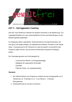 AGT 3 – Anti-Aggression Coaching