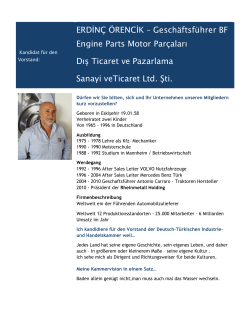 ERDİN&Ccedil; &Ouml;RENCİK &ndash; Gesch&auml;ftsf&uuml;hrer BF Engine Parts Motor