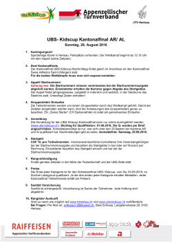 UBS- Kidscup Kantonalfinal AR/ AI