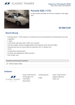 Porsche 928 (1978) 39.900 EUR