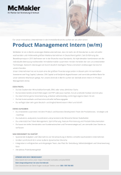 Product Management Intern (w/m)