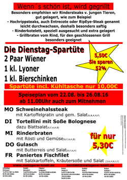 Dienstag - Spart&uuml;te