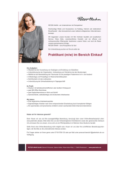 Peter Hahn GmbH - Praktikant (m/w) im Bereich Einkauf