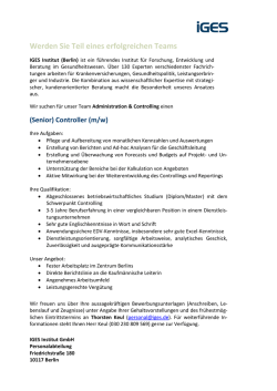 IGES Institut GmbH, Berlin - Controlling