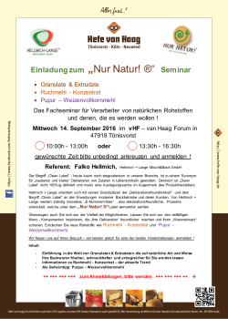 Einladung zum „Nur Natur! ®“ Seminar