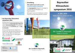 Bayreuther Klimaschutz- symposium 2016
