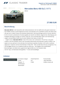 Mercedes-Benz 450 SLC (1977) 27.900 EUR