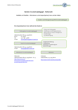 Merkblatt für die Studien- und Vertiefungsfächer Mathematik