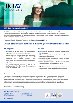 Duales Studium zum Bachelor of Science