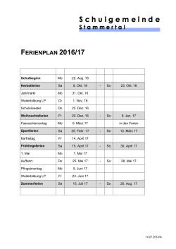ferienplan 2016/17 - Schule Stammertal