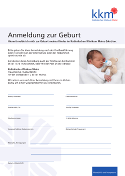 Anmeldung zur Geburt - Katholisches Klinikum Mainz