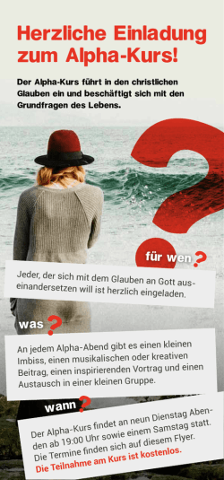 Herzliche Einladung zum Alpha-Kurs! - Evangelisch