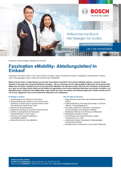 Faszination eMobility: Abteilungsleiter/-in Einkauf